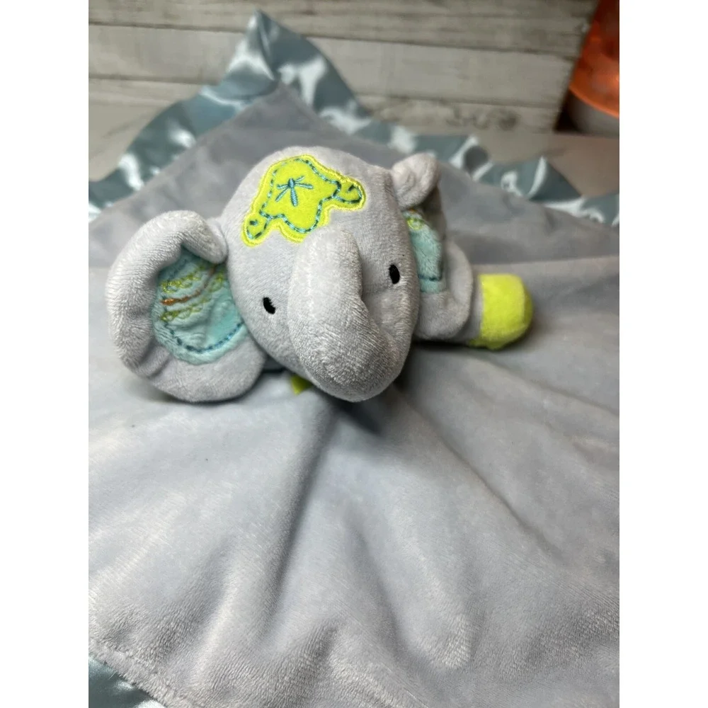 Elephant Lovey Security Blanket Blue Plush Stuffed Animal Toy‎ Nuture 13